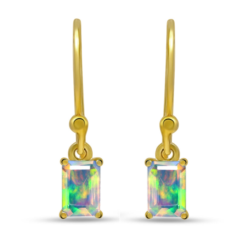 7*5 MM Octo - 18k Gold Vermeil - Ethiopian Opal Faceted Earrings - ESBC408G-EOF Catalogue