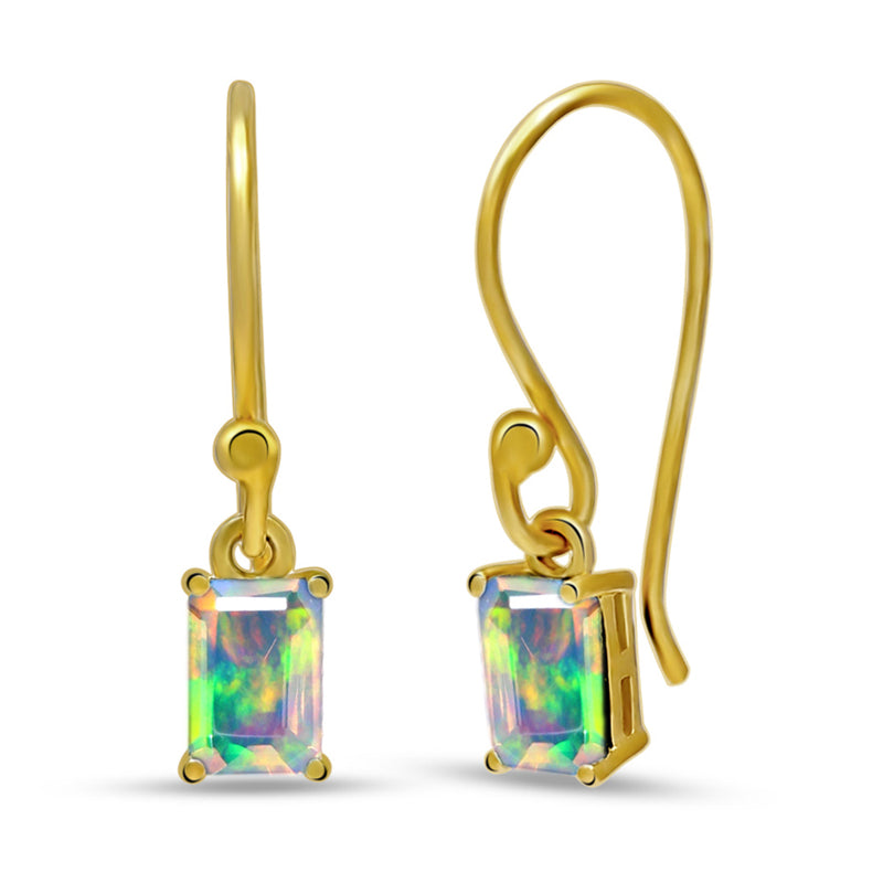7*5 MM Octo - 18k Gold Vermeil - Ethiopian Opal Faceted Earrings - ESBC408G-EOF Catalogue