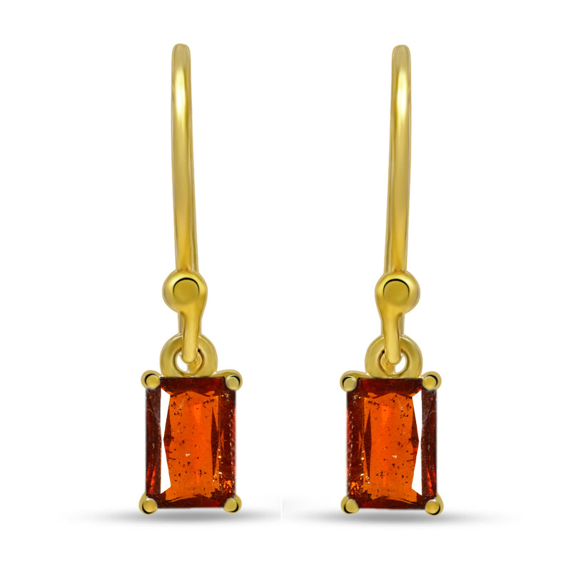 7*5 MM Octo - 18k Gold Vermeil - Orange Kyanite Faceted Earrings - ESBC408G-OKF Catalogue