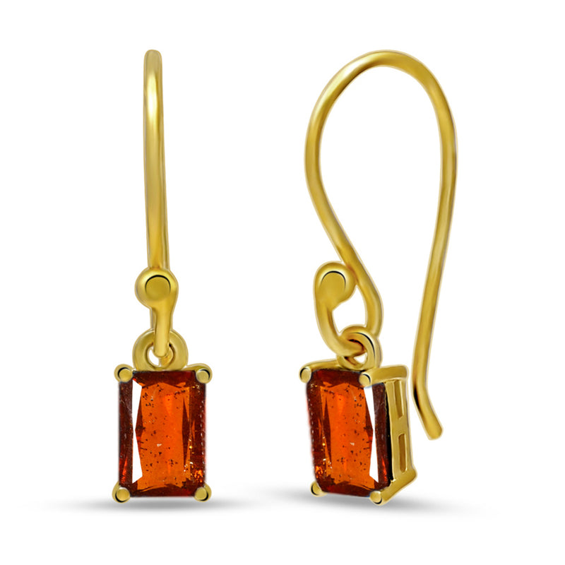 7*5 MM Octo - 18k Gold Vermeil - Orange Kyanite Faceted Earrings - ESBC408G-OKF Catalogue