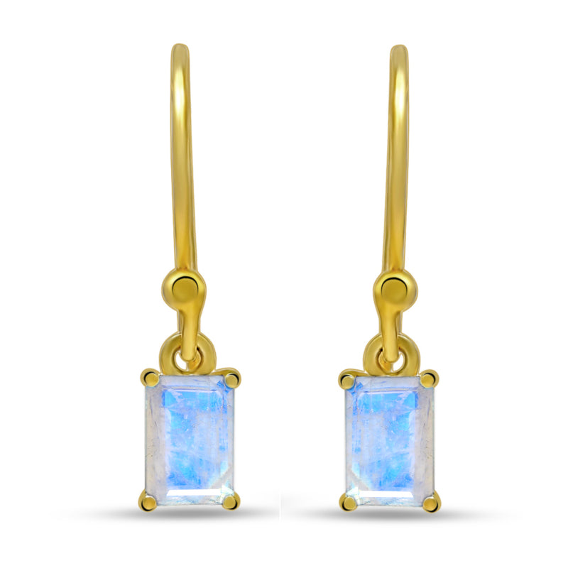 7*5 MM Octo - 18k Gold Vermeil - Rainbow Moonstone Faceted Earrings - ESBC408G-RMF Catalogue