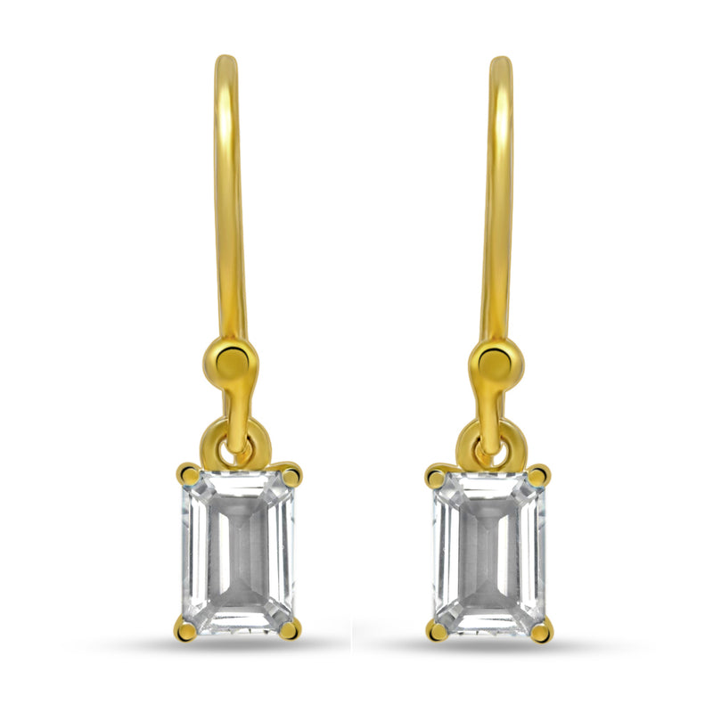 7*5 MM Octo - 18k Gold Vermeil - White Topaz Earrings - ESBC408G-WT Catalogue