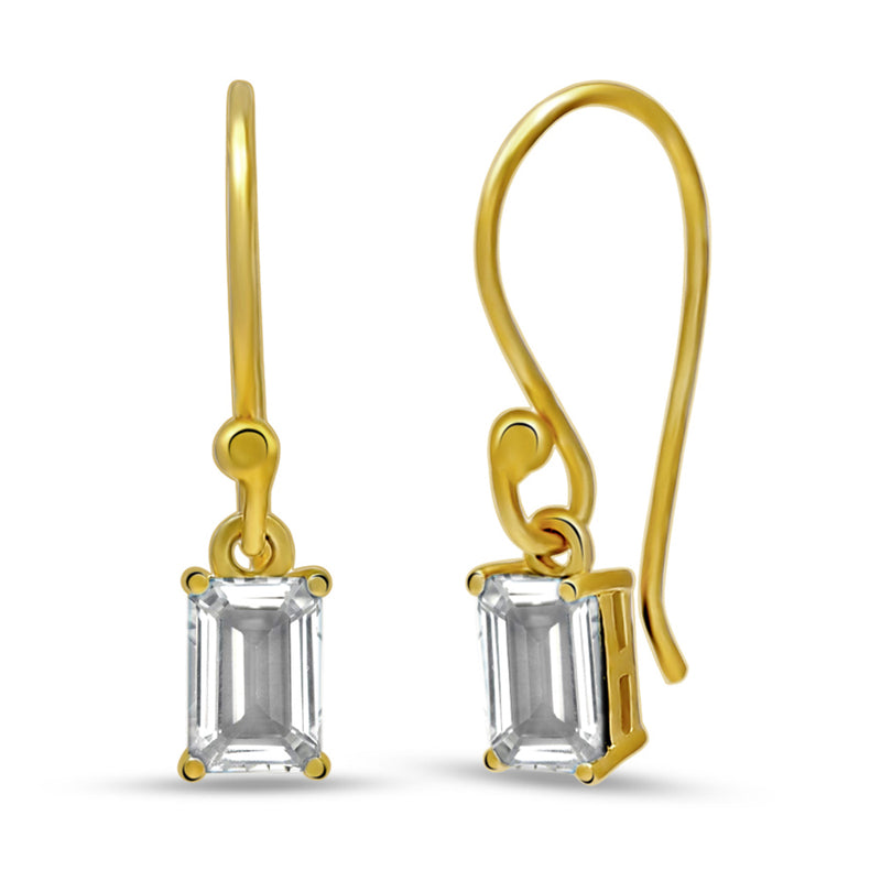7*5 MM Octo - 18k Gold Vermeil - White Topaz Earrings - ESBC408G-WT Catalogue