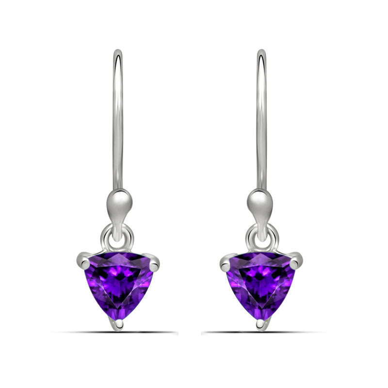 5*5 MM Trillion - Amethyst Faceted Earrings - ESBC409-A Catalogue