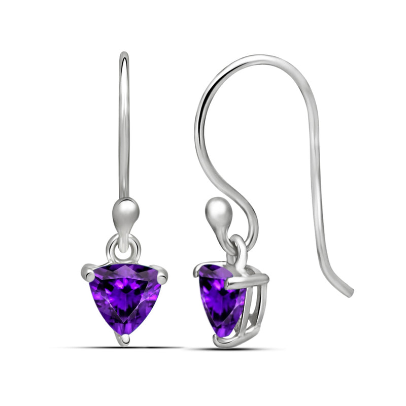 5*5 MM Trillion - Amethyst Faceted Earrings - ESBC409-A Catalogue
