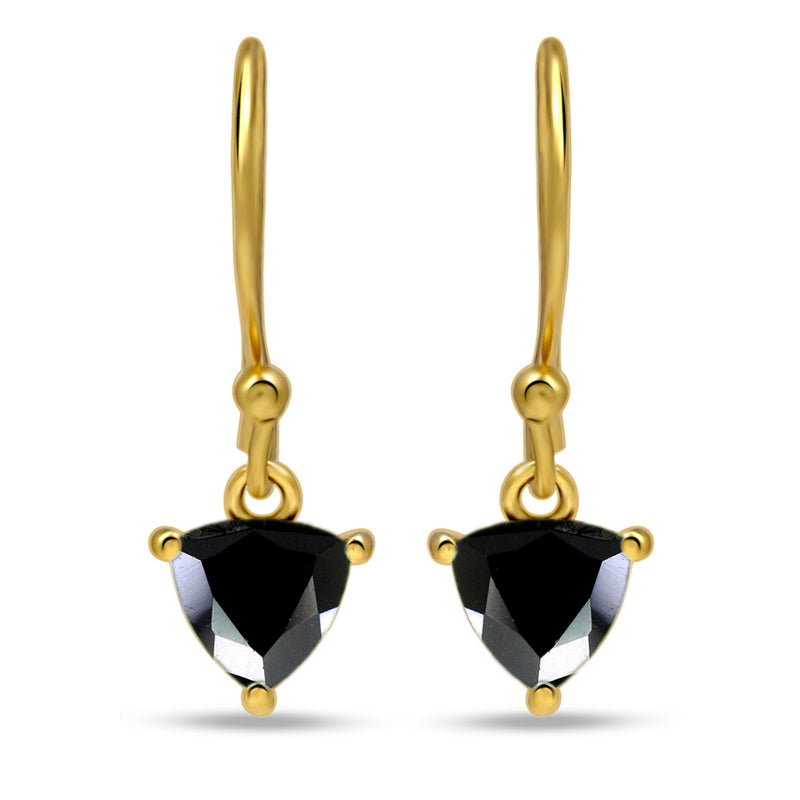 5*5 MM Trillion - 18k Gold Vermeil - Black Spinel Faceted Earrings - ESBC409G-BSF Catalogue