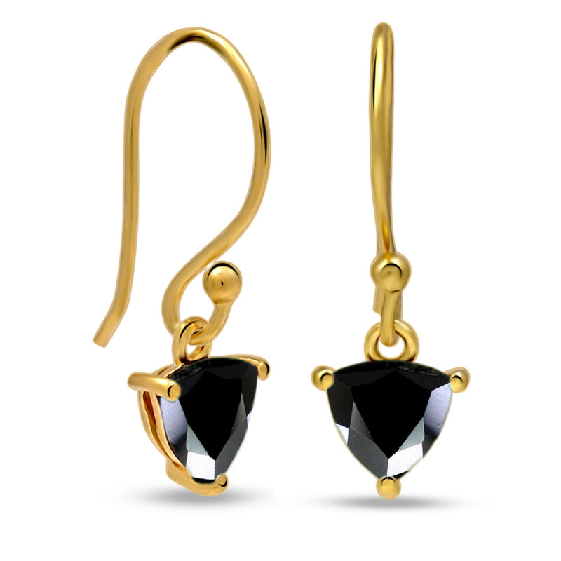 5*5 MM Trillion - 18k Gold Vermeil - Black Spinel Faceted Earrings - ESBC409G-BSF Catalogue