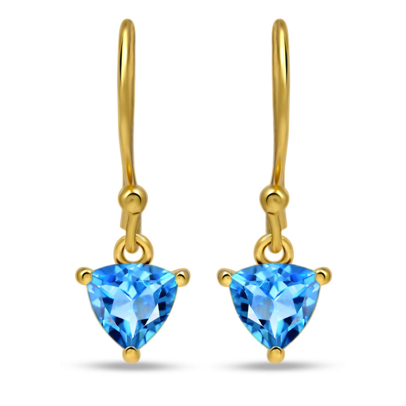 5*5 MM Trillion - 18k Gold Vermeil - Blue Topaz Earrings - ESBC409G-BT Catalogue