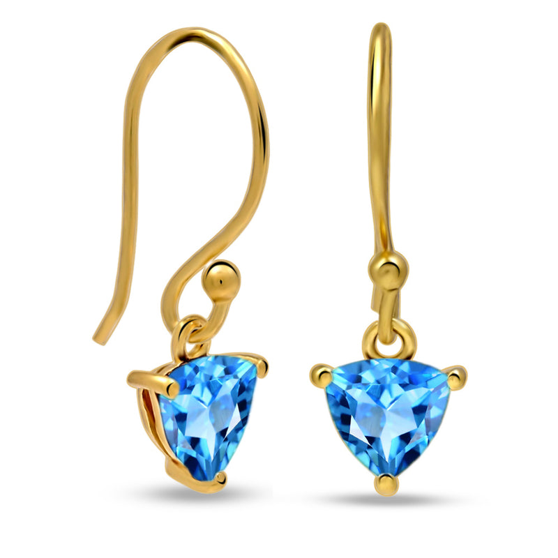 5*5 MM Trillion - 18k Gold Vermeil - Blue Topaz Earrings - ESBC409G-BT Catalogue
