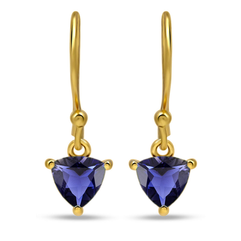 5*5 MM Trillion - 18k Gold Vermeil - Iolite Earrings - ESBC409G-I Catalogue