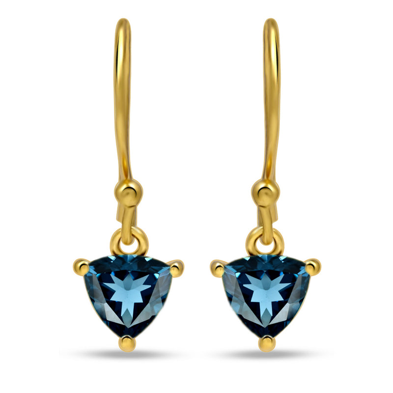 5*5 MM Trillion - 18k Gold Vermeil - London Blue Topaz Earrings - ESBC409G-LBT Catalogue