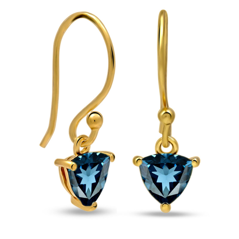 5*5 MM Trillion - 18k Gold Vermeil - London Blue Topaz Earrings - ESBC409G-LBT Catalogue