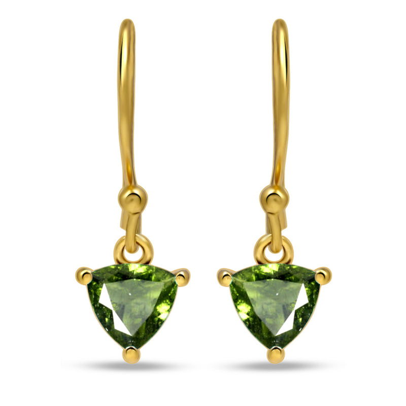 5*5 MM Trillion - 18k Gold Vermeil - Moldavite Faceted Earrings - ESBC409G-MDF Catalogue