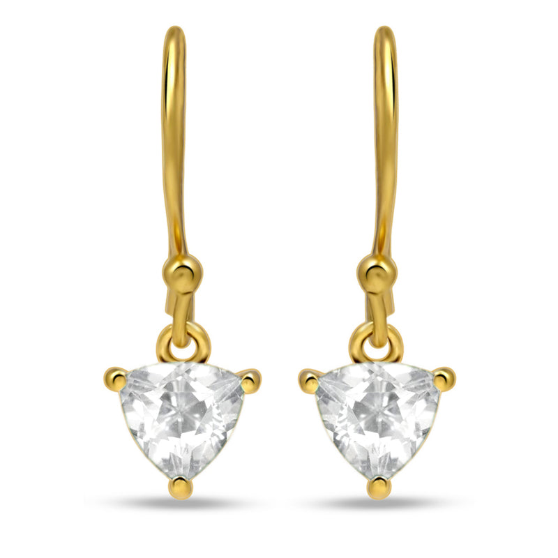 5*5 MM Trillion - 18k Gold Vermeil - White Topaz Earrings - ESBC409G-WT Catalogue