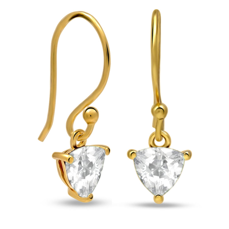 5*5 MM Trillion - 18k Gold Vermeil - White Topaz Earrings - ESBC409G-WT Catalogue