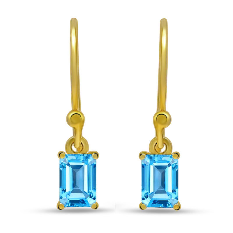 6*4 MM Octo - 18k Gold Vermeil - Blue Topaz Earrings - ESBC410G-BT Catalogue