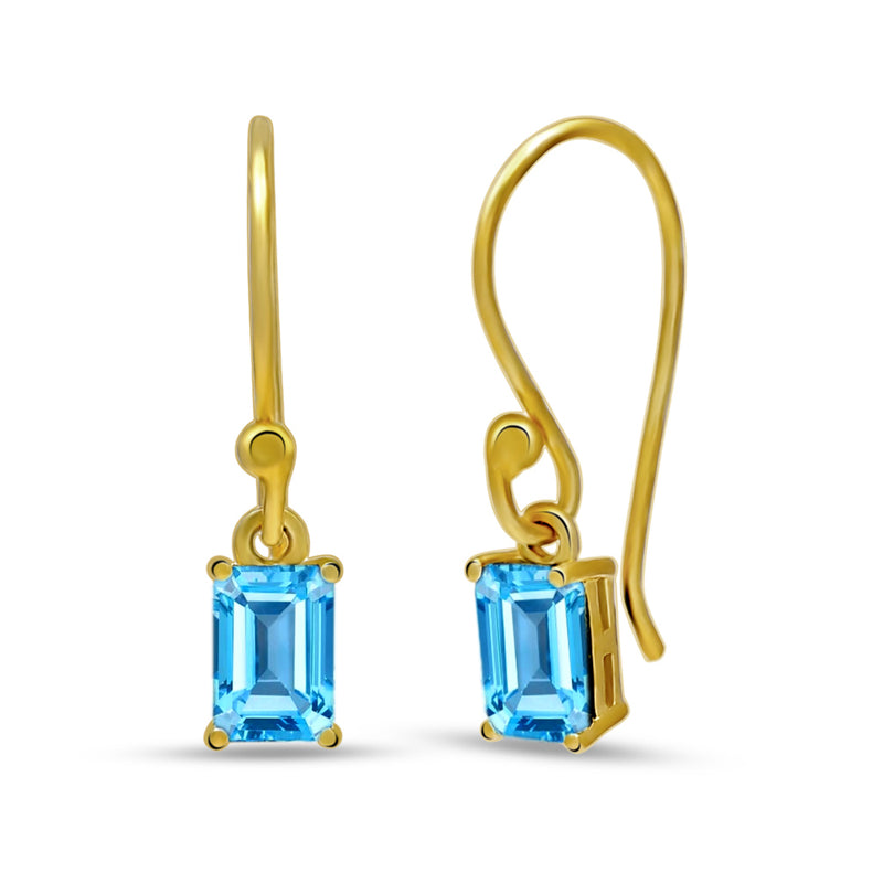 6*4 MM Octo - 18k Gold Vermeil - Blue Topaz Earrings - ESBC410G-BT Catalogue