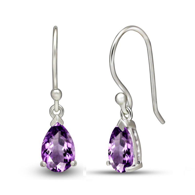 7*5 MM Pear - Amethyst Faceted Earrings - ESBC411-A Catalogue