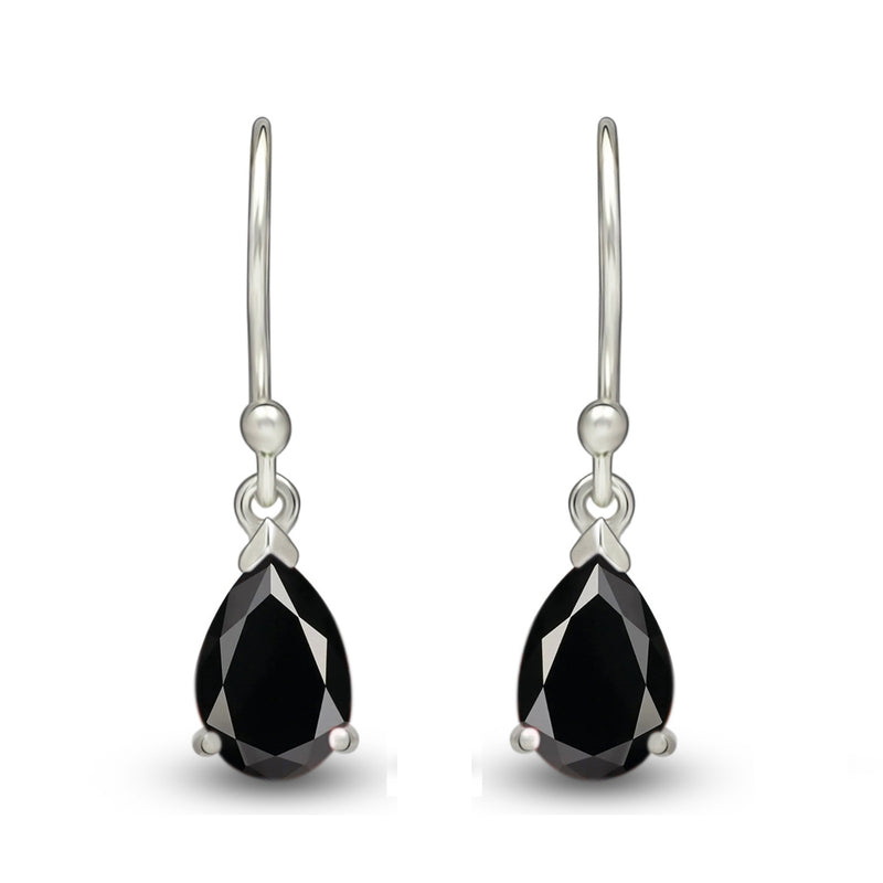 7*5 MM Pear - Black Spinel Faceted Earrings - ESBC411-BSF Catalogue