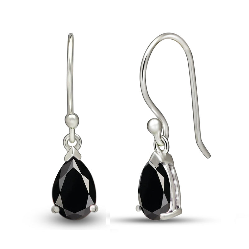 7*5 MM Pear - Black Spinel Faceted Earrings - ESBC411-BSF Catalogue
