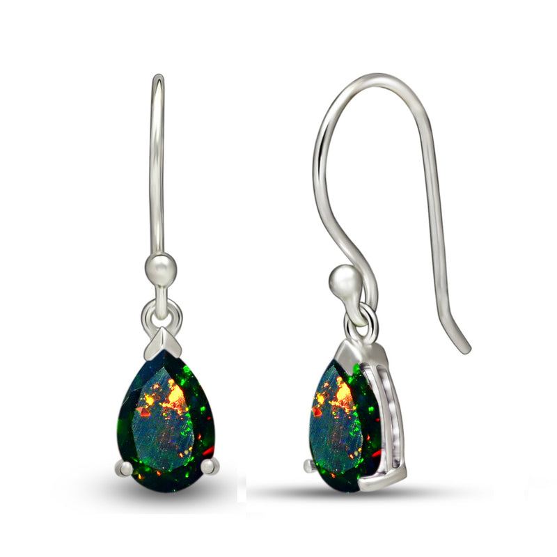 7*5 MM Pear - Chalama Black Opal Faceted Earrings - ESBC411-CBF Catalogue