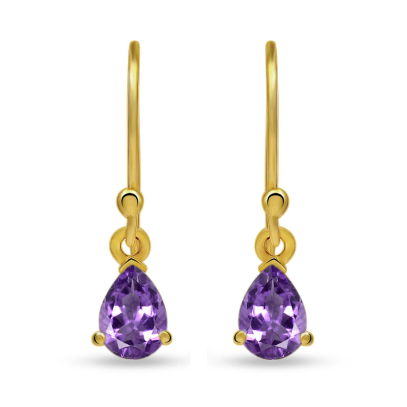 7*5 MM Pear - 18k Gold Vermeil - Amethyst Faceted Earrings - ESBC411G-A Catalogue