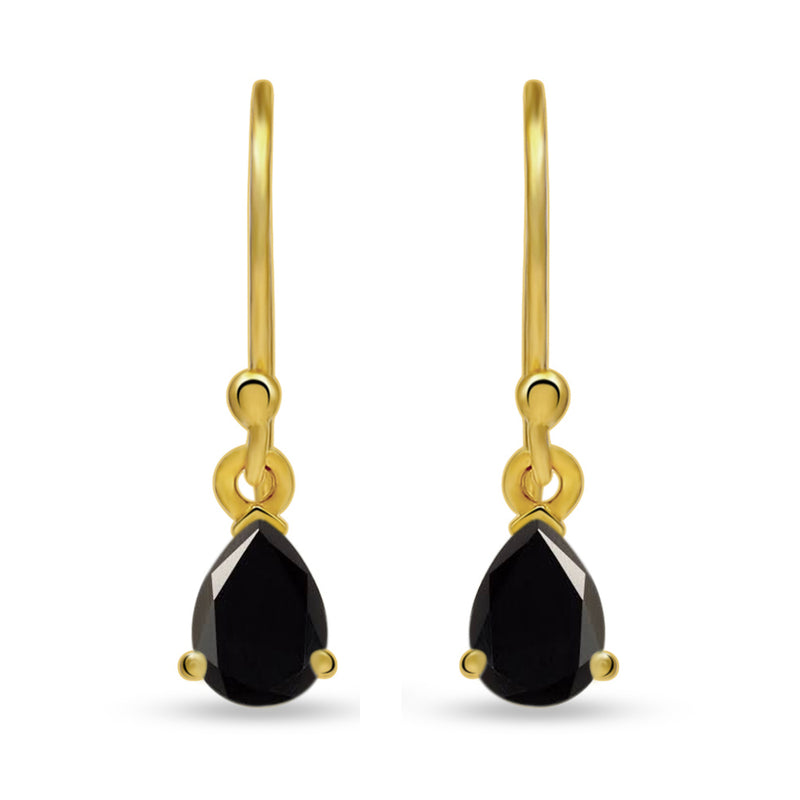 7*5 MM Pear - 18k Gold Vermeil - Black Spinel Faceted Earrings - ESBC411G-BSF Catalogue