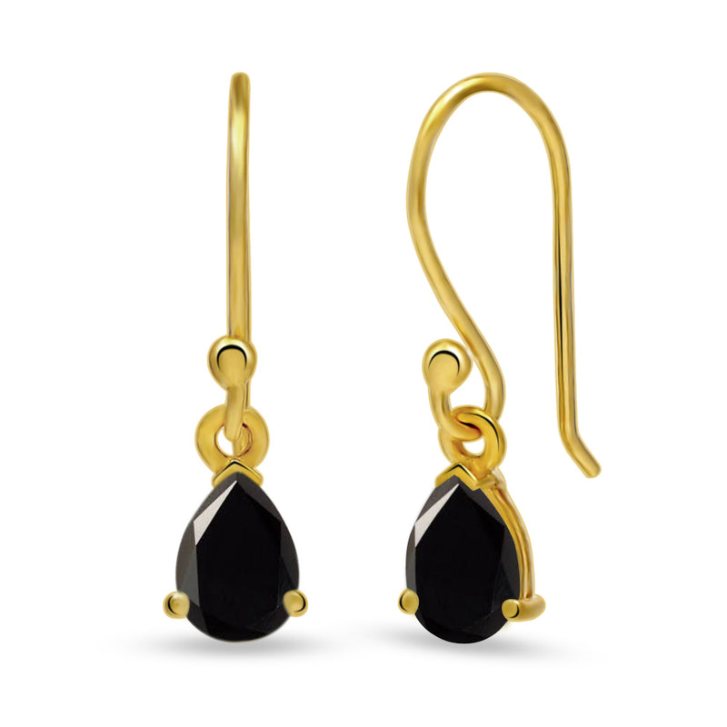 7*5 MM Pear - 18k Gold Vermeil - Black Spinel Faceted Earrings - ESBC411G-BSF Catalogue