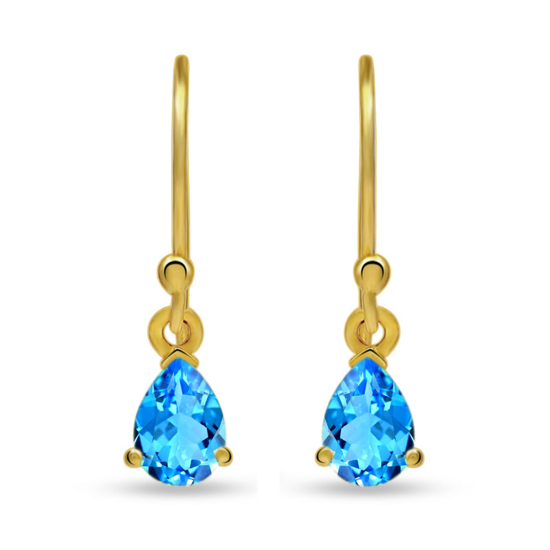 7*5 MM Pear - 18k Gold Vermeil - Blue Topaz Earrings - ESBC411G-BT Catalogue