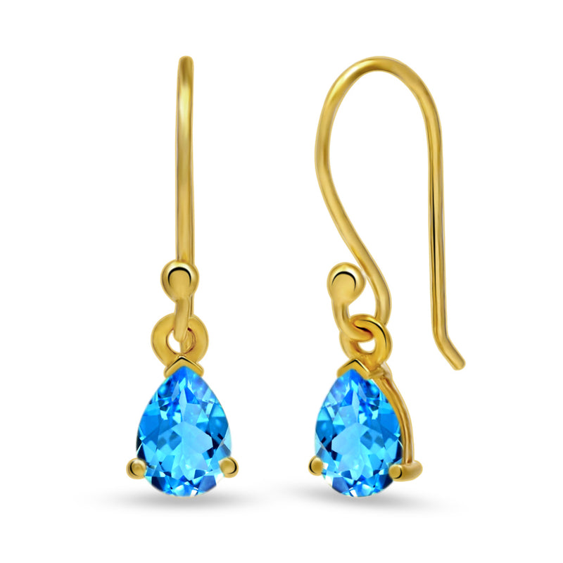 7*5 MM Pear - 18k Gold Vermeil - Blue Topaz Earrings - ESBC411G-BT Catalogue