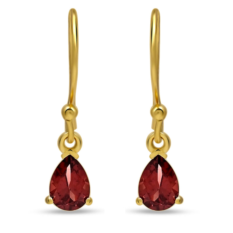 7*5 MM Pear - 18k Gold Vermeil - Garnet Faceted Earrings - ESBC411G-G Catalogue