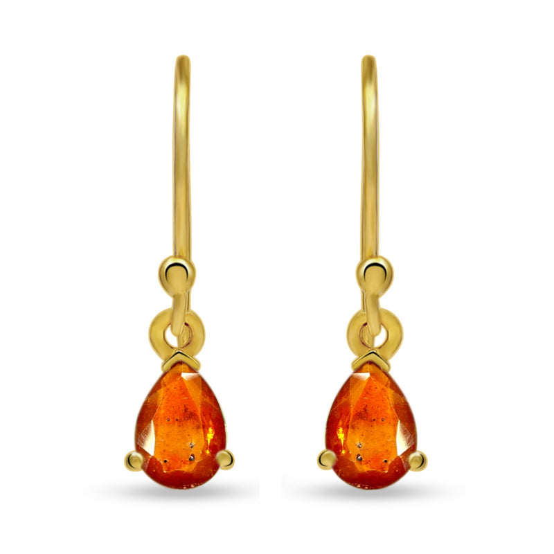 7*5 MM Pear - 18k Gold Vermeil - Orange Kyanite Faceted Earrings - ESBC411G-OKF Catalogue