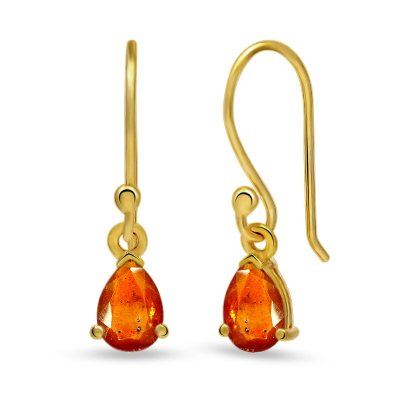 7*5 MM Pear - 18k Gold Vermeil - Orange Kyanite Faceted Earrings - ESBC411G-OKF Catalogue