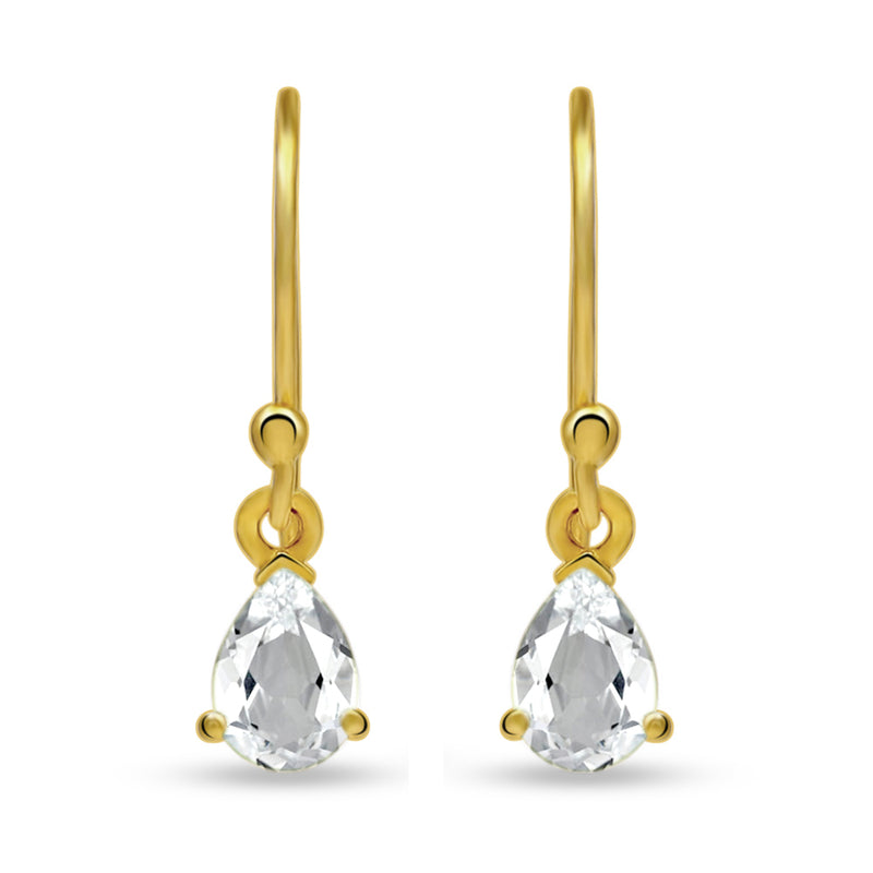 7*5 MM Pear - 18k Gold Vermeil - White Topaz Earrings - ESBC411G-WT Catalogue