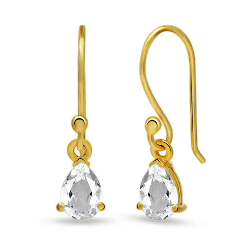 7*5 MM Pear - 18k Gold Vermeil - White Topaz Earrings - ESBC411G-WT Catalogue