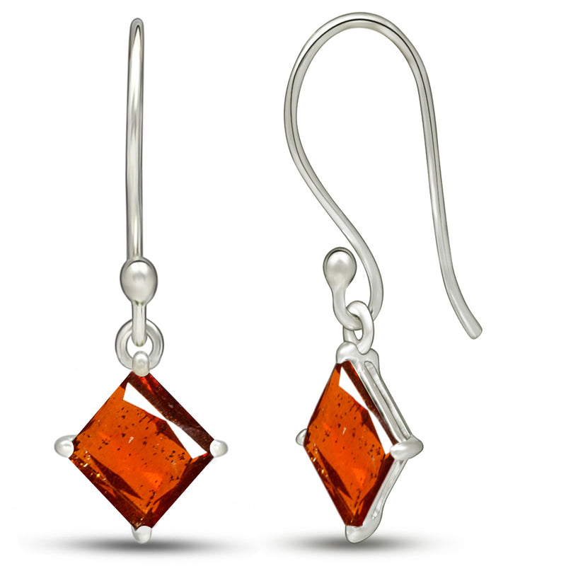 5*5 MM Square - Orange Kyanite Faceted Earrings - ESBC413-OKF Catalogue