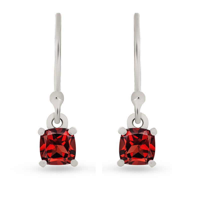5*5 MM Cushion - Garnet Faceted Earrings - ESBC416-G Catalogue