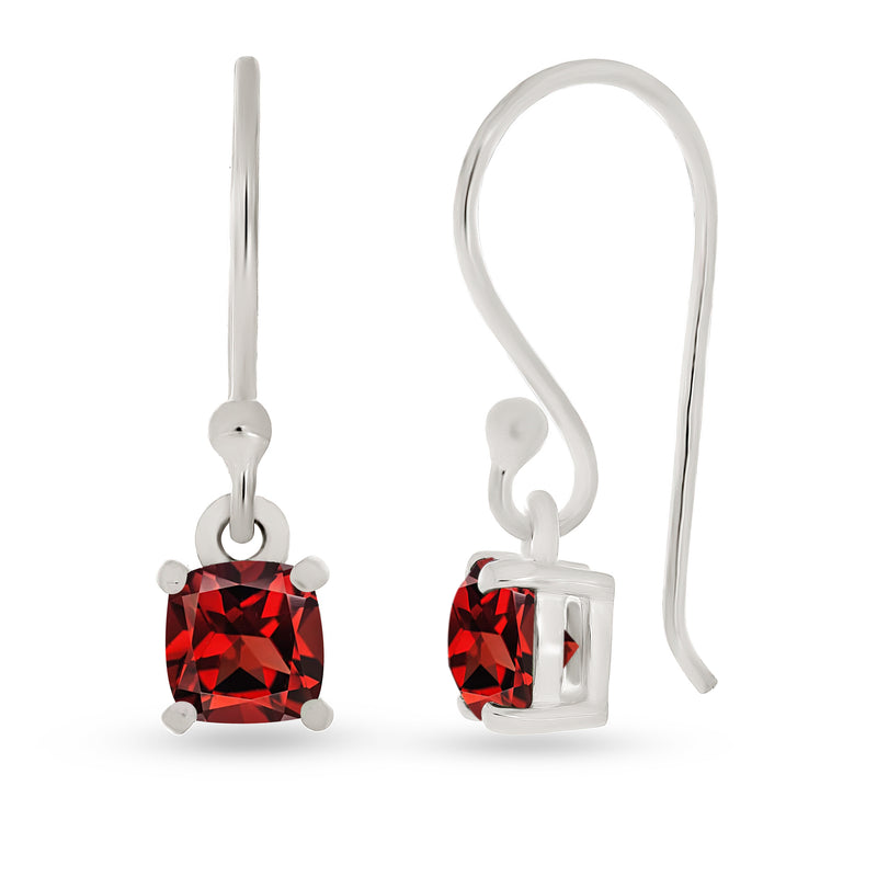 5*5 MM Cushion - Garnet Faceted Earrings - ESBC416-G Catalogue