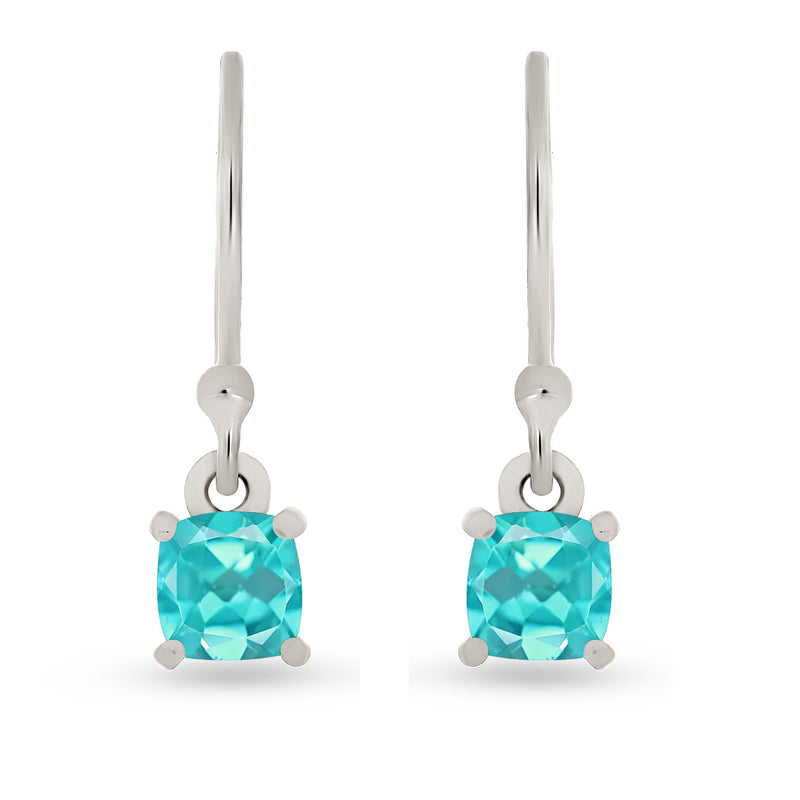 5*5 MM Cushion - Neon Blue Apatite Faceted Earrings - ESBC416-NBF Catalogue