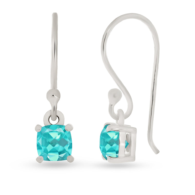 5*5 MM Cushion - Neon Blue Apatite Faceted Earrings - ESBC416-NBF Catalogue