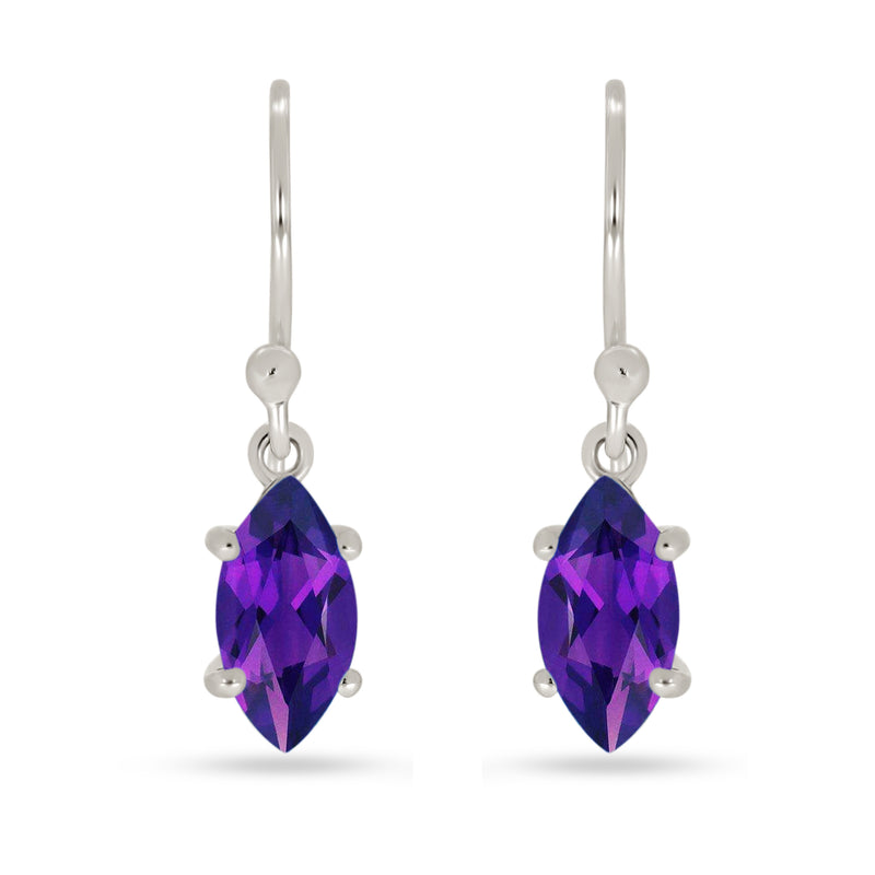 10*5 MM Marquise - Amethyst Faceted Earrings - ESBC417-A Catalogue