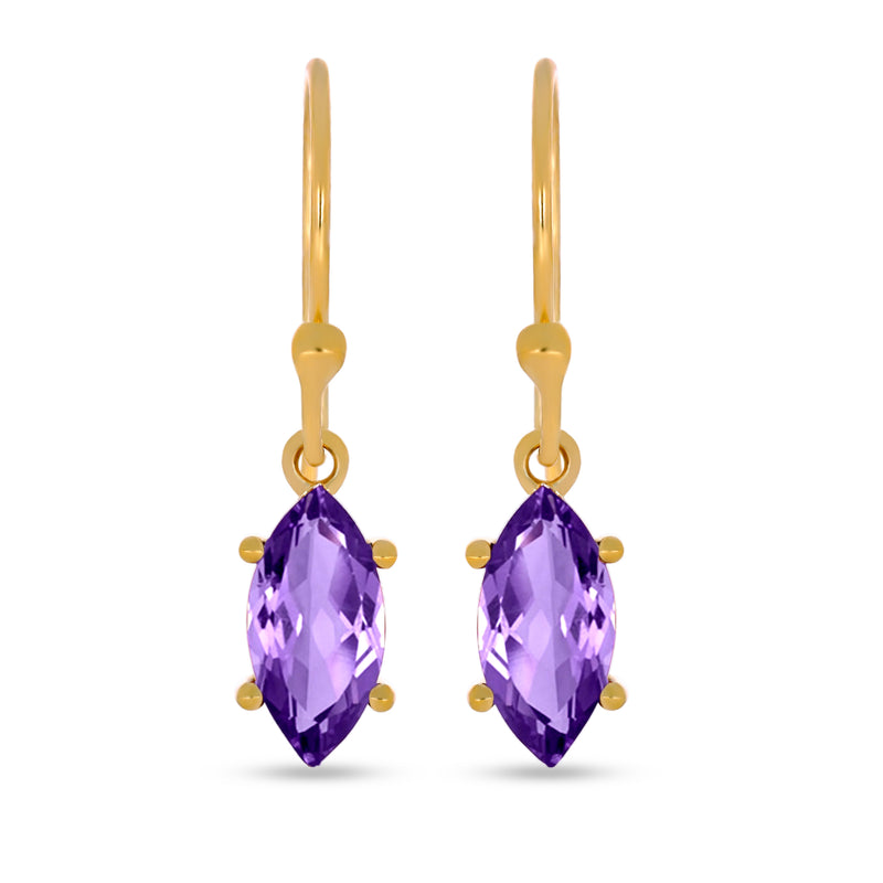 10*5 MM Marquise - 18k Gold Vermeil - Amethyst Faceted Earrings - ESBC417G-A Catalogue