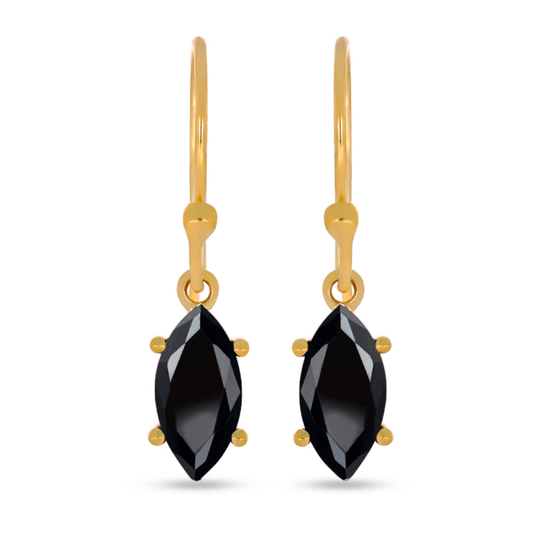 10*5 MM Marquise - 18k Gold Vermeil - Black Spinel Faceted Earrings - ESBC417G-BSF Catalogue