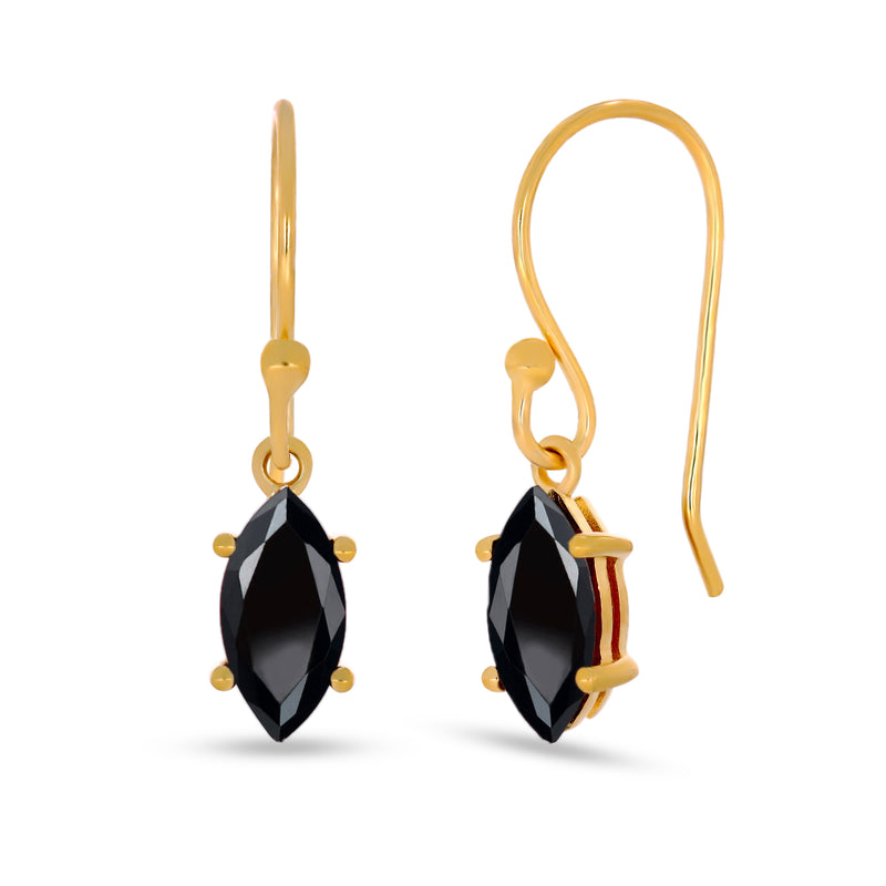 10*5 MM Marquise - 18k Gold Vermeil - Black Spinel Faceted Earrings - ESBC417G-BSF Catalogue