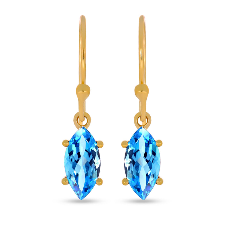 10*5 MM Marquise - 18k Gold Vermeil - Blue Topaz Earrings - ESBC417G-BT Catalogue