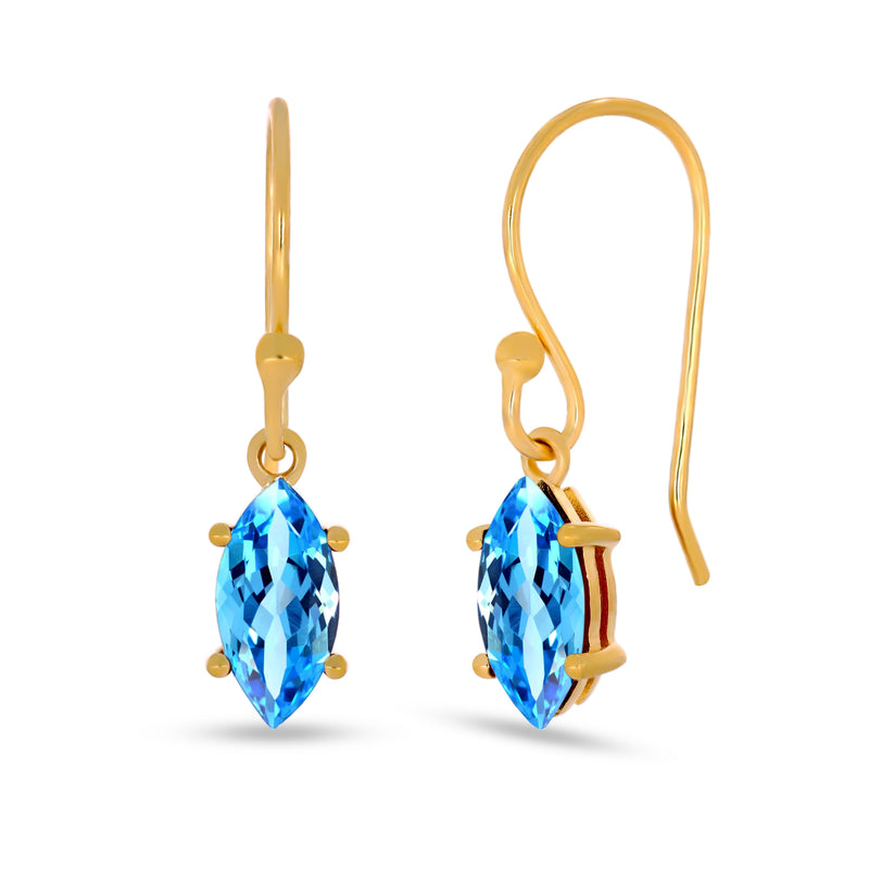 10*5 MM Marquise - 18k Gold Vermeil - Blue Topaz Earrings - ESBC417G-BT Catalogue