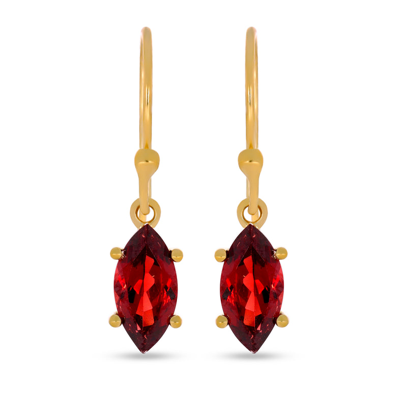 10*5 MM Marquise - 18k Gold Vermeil - Garnet Faceted Earrings - ESBC417G-G Catalogue