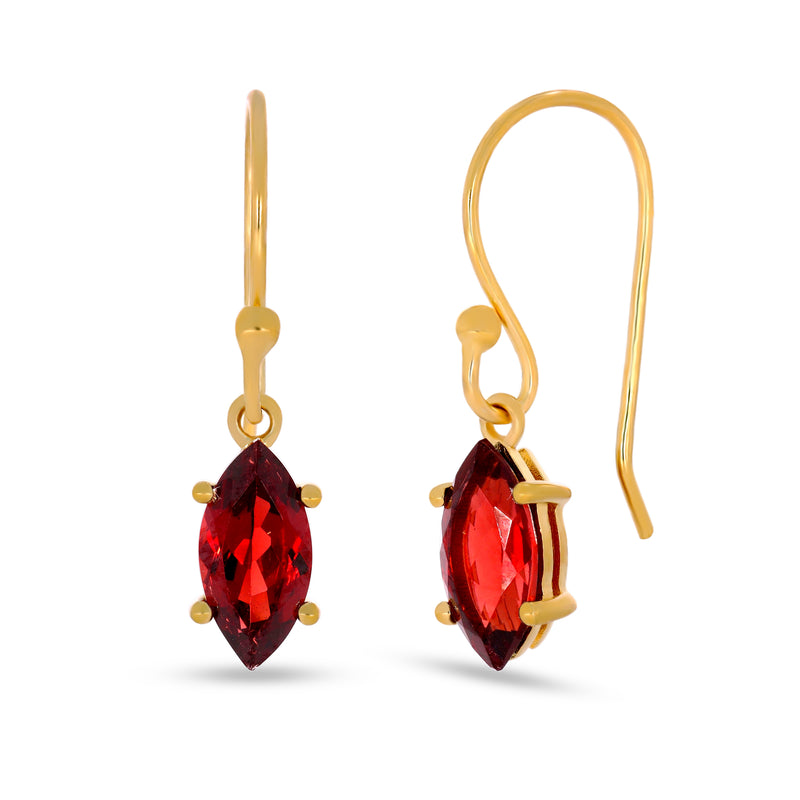 10*5 MM Marquise - 18k Gold Vermeil - Garnet Faceted Earrings - ESBC417G-G Catalogue