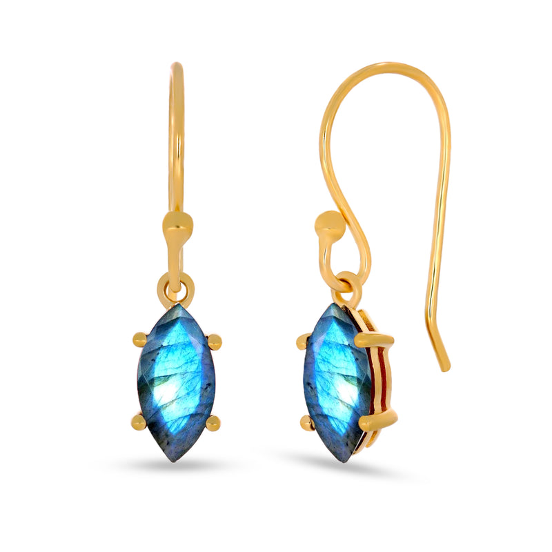10*5 MM Marquise - 18k Gold Vermeil - Labradorite Faceted Earrings - ESBC417G-LBF Catalogue