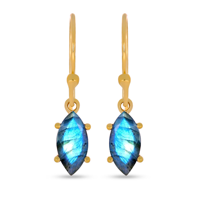 10*5 MM Marquise - 18k Gold Vermeil - Labradorite Faceted Earrings - ESBC417G-LBF Catalogue
